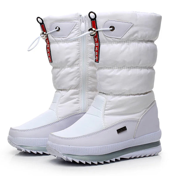 Women's Snow Boots Platform Winter Boots Waterproof Non-slip Boots Plush Fur Mid-calf Boot Fashion Warm Women Boot Botas Mujer