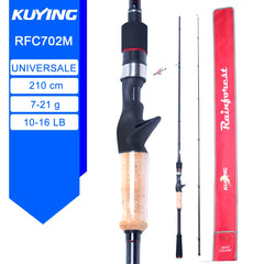 KUYING RAINFOREST 6'3" 6'6" 6'8" 6'10" 7' Fishing Lure Rod Cane Pole Stick Spinning Casting Carbon Regular M ML L Stick Cane