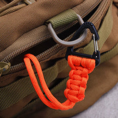 1Pcs 20cm 6 Styles Paracord Keychain Military Braided Nylon Lanyard Metal Triangle Buckle High Strength Parachute Cord Carabiner