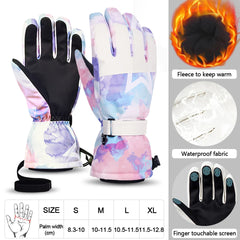 LOOGDEEL Snowmobile Snow Snowboard Thermal Gloves Women Men Waterproof Touchscreen Function Windproof Plush Mittens Ski Gloves