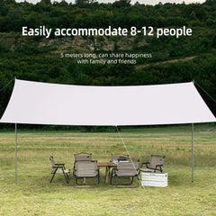 Camping Tarp with 2 Poles, Beach Sun Shade Windproof Design, Larger Sun Shelter UPF50+ Portable Tent Cover & Beach Canopy & Rain