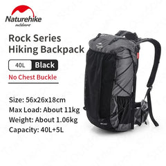Naturehike 60+5L Hiking Backpack Sports Bag Large Capacity Ergonomic Design Backpack Camping Outdoor Travel Waterproof Bagpack
