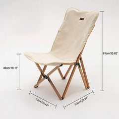 Picnic Fishing Leisure Chair Portable Canvas Wood Folding Butterfly Chair Foldable Camping Chair Outdoor Furniture
