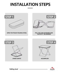 Widesea Camping Stool Foldable Chair Outdoor Fishing Lightweight Zipper Storage Portable Stainless Steel Hiking Travel Furniture