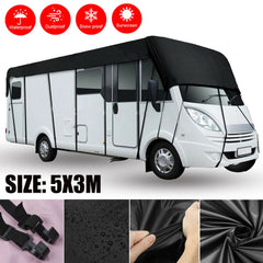 210D Motorhome Camper Top Tarp Cover RV Caravan Roof Cover Canopy Tarpaulin Waterproof Dust-proof Sunshade Anti-UV Protection