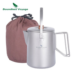 Boundless Voyage 1.5L Titanium Kettle Camping Coffee 500ml Tea Pot Coffee Maker Outdoor Travel Picnic Campfire Stovetop Kettle