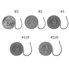 QualyQualy 20pcs Dropshot Hooks #3 #2 #1 #1/0 #2/0 Carbon Steel Barbed Hook For Soft Lures Freshwater Sea Fishing Wacky Hooks