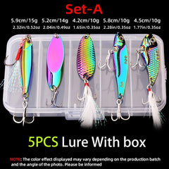 5pcs/lot Wobbler lures 3g/10g/15g Metal Vib Fishing Lure set Sinking Hard Metal VIB Sea Fishing Lures Artificial Pesca Bait