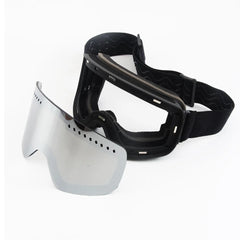 New colorful cylindrical magnetic double-layer anti-fog ski goggles outdoor windproof large-field night vision mountaineering go