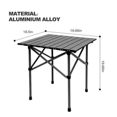 Compact Camping Table Folding Camp Side Table Portable Roll up Aluminum Table with Carry Bag Lightweight Foldable Small Camp Tab