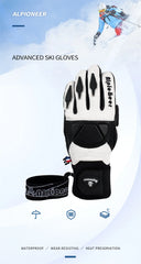 Professional Ski Gloves Snowboard Mittens Waterproof Goatskin Leather Winter Thermal Gloves for Men Women Snow Skiing Snowmobile