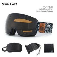 VECTOR Ski Goggles Men Snowboard Glasses Women Winter Outdoor Snow Sunglasses UV400 Double Layers Lens Anti-Fog Skiing Goggles