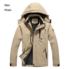 TRVLWEGO Men Jacket Hiking Camping Waterproof Fleece Thermal Coat For Outdoor Trekking Mountain Travel On Foot Skiing Clothing