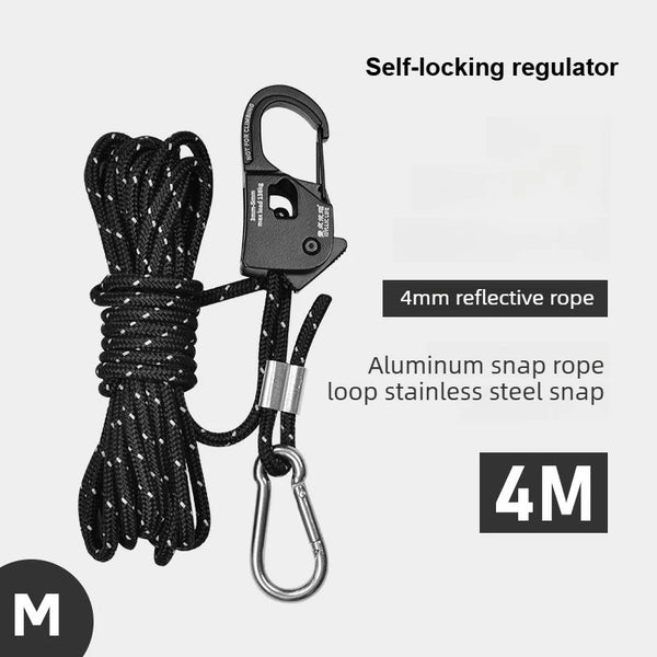 Tent Rope Adjuster Rustproof Aluminum Alloy Quick Release Self-Locking Lightweight Portable Outdoor Camping Accessories