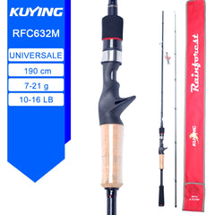 KUYING RAINFOREST 6'3" 6'6" 6'8" 6'10" 7' Fishing Lure Rod Cane Pole Stick Spinning Casting Carbon Regular M ML L Stick Cane