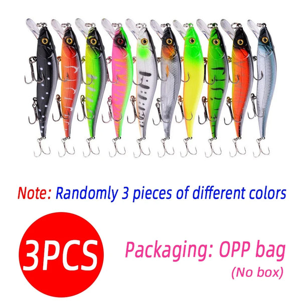 3PCS/box Japan Slow Sinking Minnow Fishing Lures 12cm 14g Jerkbait Bass Pike Carkbait Wobblers Swimbait Professional Bait