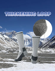 2 Pairs Merino Wool Ski Hiking Socks Men Women Winter Outdoor Sports Mountaineering Thermal Socks Thicken Breathable Size 35-47