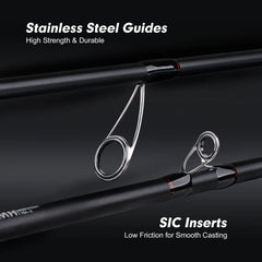 Goture WARRIOR Travel Fishing Rod High Quality 24T+30TCarbon Fiber 4-piece Spinning Casting Rods ML/M/MH Power for Fishing