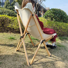 Picnic Fishing Leisure Chair Portable Canvas Wood Folding Butterfly Chair Foldable Camping Chair Outdoor Furniture