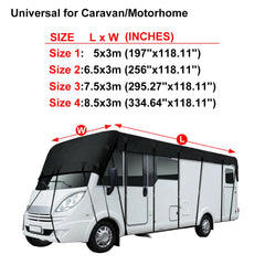 210D Motorhome Camper Top Tarp Cover RV Caravan Roof Cover Canopy Tarpaulin Waterproof Dust-proof Sunshade Anti-UV Protection