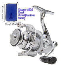 4.8:1 20KG Max Drag 1000/7000 Series Spinning Wheel Fishing Reel Full Metal Spool for Saltwater Spinning Reel