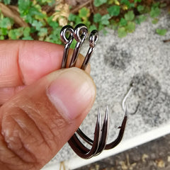 50pcs/Pack Big Eye Fishing Hook Circle Offset Fishhooks Barbed Saltwater High Carbon Steel Fish Hooks For Sea Lake River Fishing