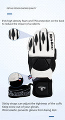 Professional Ski Gloves Snowboard Mittens Waterproof Goatskin Leather Winter Thermal Gloves for Men Women Snow Skiing Snowmobile