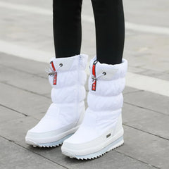 Women's Snow Boots Platform Winter Boots Waterproof Non-slip Boots Plush Fur Mid-calf Boot Fashion Warm Women Boot Botas Mujer