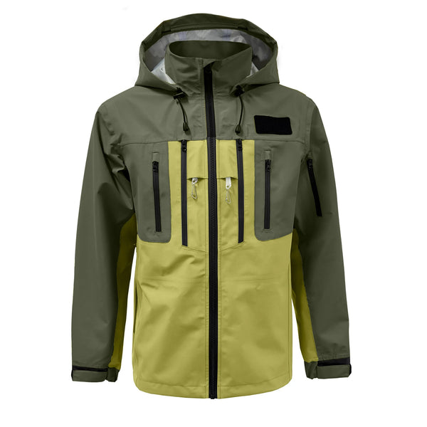Men's Waterproof Fly Fishing Hiking Hood Jacket 3-layer Breathable Windproof Clothing Hardshell Coat