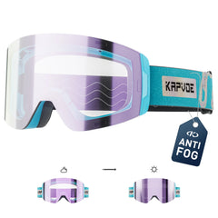 KAPVOE Men Photochromic Ski Goggles OTG Snowboard Glasses Women Anti Fog Magnetic Lens UV400 Protection Snow Sports Eyewear