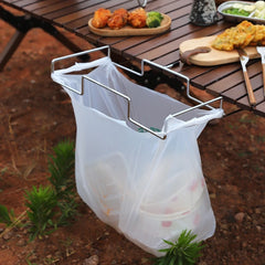 Outdoor Camping Table Organizer Picnic Trash Can Storage Rack Foldable Trash Bag Holder Kitchen Trash Organizer