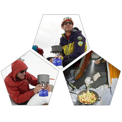 Outdoor camping pot set, made of hard aluminum alloy material, portable, 1-2 person picnic folding stove cookware set