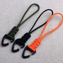 1Pcs 20cm 6 Styles Paracord Keychain Military Braided Nylon Lanyard Metal Triangle Buckle High Strength Parachute Cord Carabiner