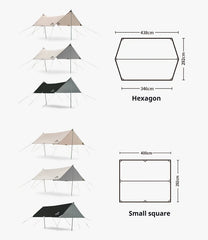 Naturehike 4-6 Person Windproof Large Awning Camping Tent with fishing Hiking Outdoor Tourism Beach Pergola SunShelter Tarp Rain