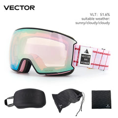 VECTOR Ski Goggles Men Snowboard Glasses Women Winter Outdoor Snow Sunglasses UV400 Double Layers Lens Anti-Fog Skiing Goggles