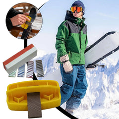 All-in-One Ski Edge Tuner Kit Ergonomic Grip, Diamond Stone & File for Easy DIY Ski & Snowboard Maintenance at Home