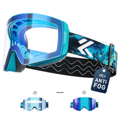 KAPVOE Men Photochromic Ski Goggles OTG Snowboard Glasses Women Anti Fog Magnetic Lens UV400 Protection Snow Sports Eyewear