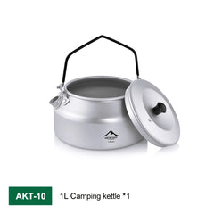 Widesea Camping Outdoor 1L kettle Pure Aluminum Short-hole Removal Handle Design Portable Cookware Travel Essential Appliance