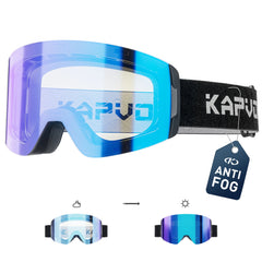 KAPVOE Men Photochromic Ski Goggles OTG Snowboard Glasses Women Anti Fog Magnetic Lens UV400 Protection Snow Sports Eyewear