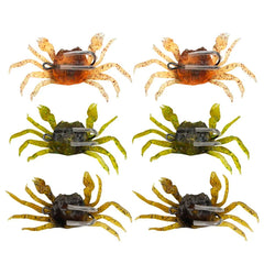 2 PCS 3D Simulation Rubber Crab Soft Fishing Lures with Double Hook Sea Fishing Bait Trap Sinking Swimming Tackle Accessories