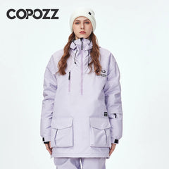 COPOZZ Waterproof Thicken Ski Suit Women Hooded Windproof Ski Jacket Men Winter Sports Warm Ski Pants Outdoor Snowboard Ski Coat