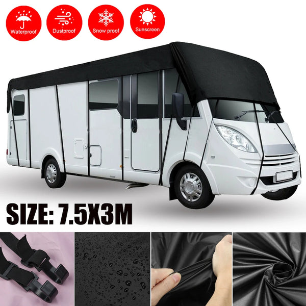 210D Motorhome Camper Top Tarp Cover RV Caravan Roof Cover Canopy Tarpaulin Waterproof Dust-proof Sunshade Anti-UV Protection