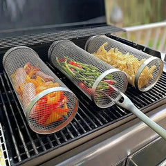 1pc Stainless Steel BBQ Cage Grill Cage Perfect For OutdoorGrilling Camping Grill Accessories Tool Gifts For Camping BBQ