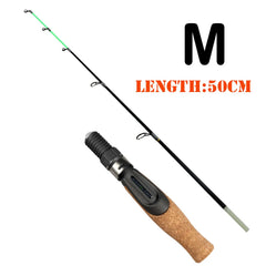UL ML Winter fishing rod soft tip 50cm Ice fishing rod with Flat tip high quality Fiber Glass tip with cork handle