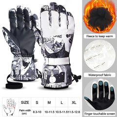 LOOGDEEL Snowmobile Snow Snowboard Thermal Gloves Women Men Waterproof Touchscreen Function Windproof Plush Mittens Ski Gloves