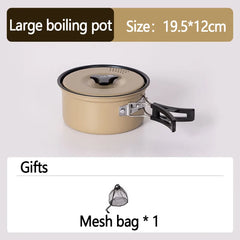 Outdoor Camping Cooker Set Outdoor cookware camping cookware Wild water kettle Cooking Cooker Portable set pot picnic equipment