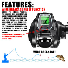 SAMOLLA Large Deep Sea Electronic Fishing Reel Baitcasting Saltwater Waterproof 6.4:1 16KG Drag Catfishing Trolling Metal Base