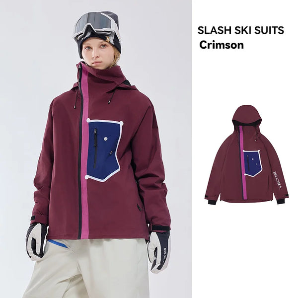 VECTOR Men Women Ski Jacket Winter Warm Windproof Waterproof Outdoor Sports Snowboard Ski Coat Trousers Snow Clothes Women