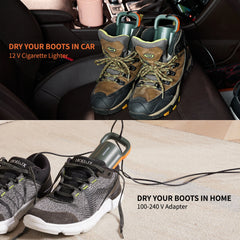 XCMAN Shoe and Boot Dryer for Ski Boots, With Integrated Fan and Heater-Ultra Silent | 12V Cigarette Lighter Adapter