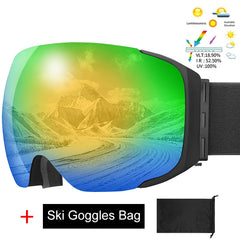 Ski Goggles Winter Professional Magnetic Double Layer Anti-Fog UV400 Anti-UV Snowboard Goggles Interchangeable Lens Ski Mask